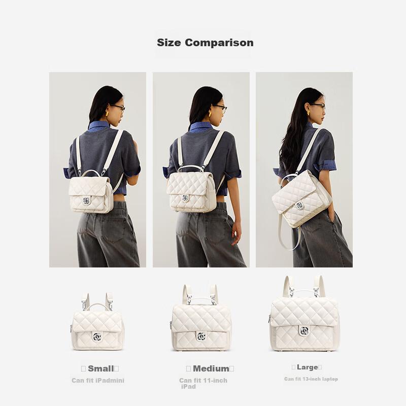 JUST STAR Travel Backpack, Commuter Backpack, Casual Bag, White, Medium Size
