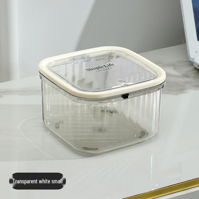 Transparent Desktop Trash Can with Lid - Stylish Hair Accessories and Storage Box