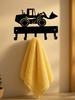 1pc Vintage Car Cup Hook Matte Black Iron Hanger, Rustproof Wall Decor for Garage Bathroom Bedroom