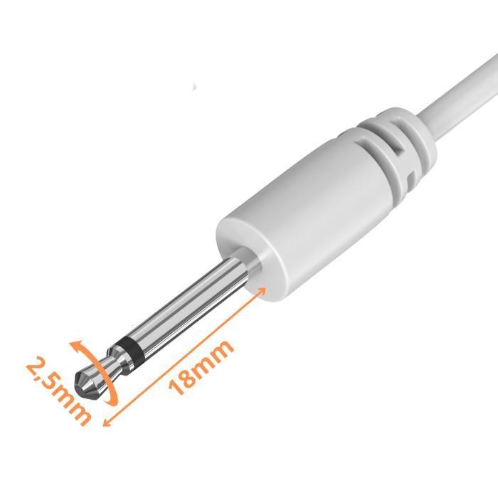 Cable de carga compatible Lovense Lush Hush Edge Osci - Cable 80 cm Conector de varilla 18 mm diámetro 2,5 mm