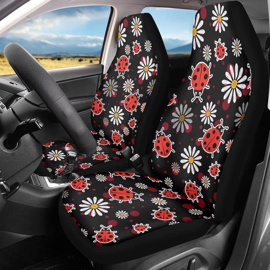 Bulopur Halloween Spider Web Print Front Seat Cover Sets 2 Pack, Car Universal Accessories Interior Decor for Men, Auto Front Seat Covers