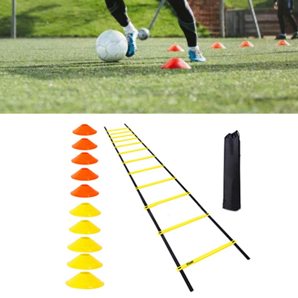 Agility Ladder 12 Rung 20ft Speed Training Ladder Equipment Set with 10 Dics Carrying Bag for Soccer Sports