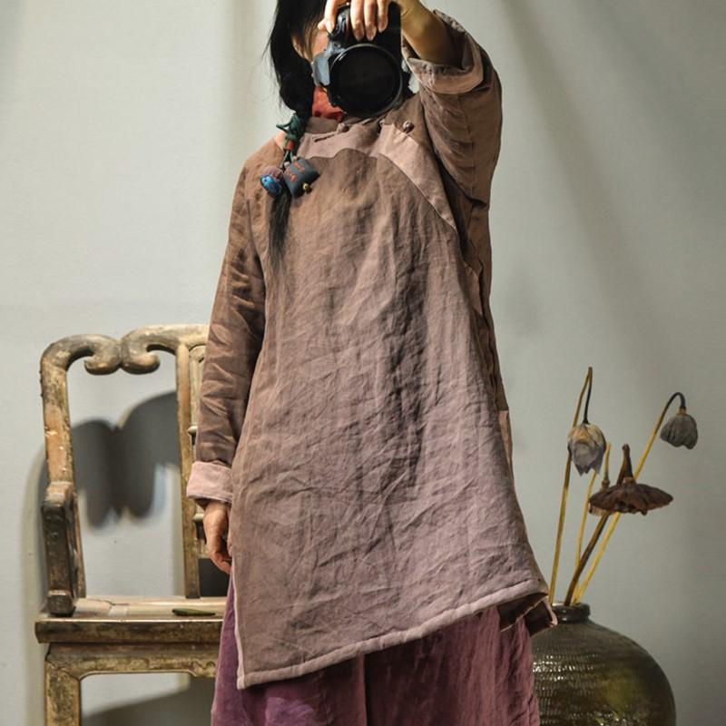 Johnature женский пуловер винтажные парки в стиле пэчворк цветные пуговицы халаты — фото 5