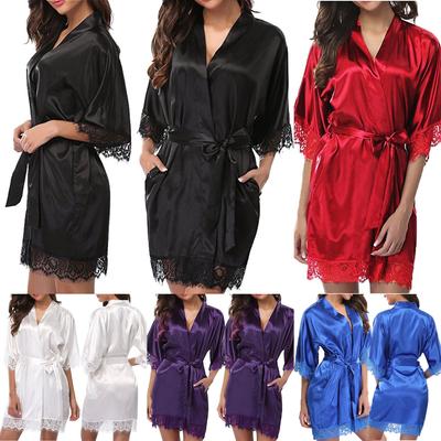 Dámská jarní a letní noční košile Sexy noční košile z imitace ledového hedvábí Erotické spodní prádlo Měkké a pohodlné domácí oblečení