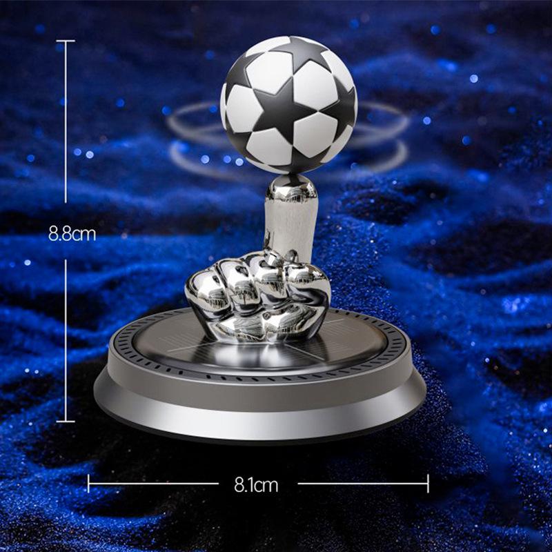 Solar Rotating Football Aromatherapy Ornament for Car Interior - Summer Fragrance Collection