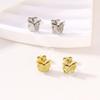 European and American Stainless Steel Butterfly Stud Earrings Niche High-end Earrings Fashion Trend Versatile Temperament Earrings
