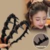 Elegant Temperament Rhinestone Mesh Headband for Woman Toothed Non-slip Hair Band Fashion Girl Face Washing Headband