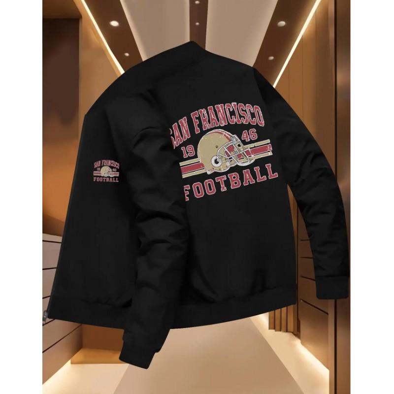 Mens Winter Fleece Lined Cotton Jacket Slim Fit Stand Collar Sport Coat With Graphic Prints European Size