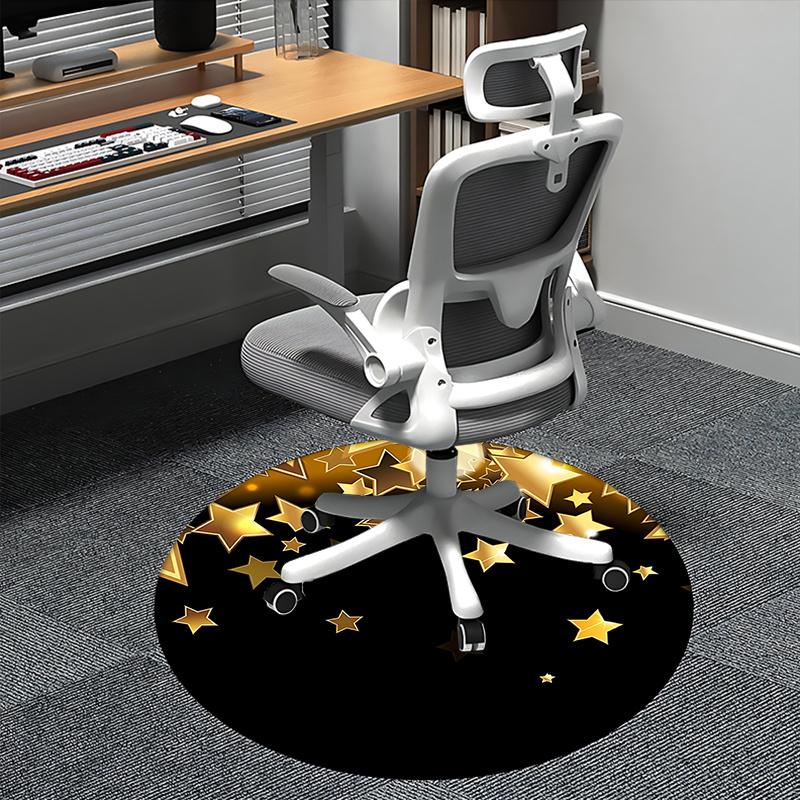 

Golden Stars Chair Mat Home Decor, Sofa Rug, Office Carpet Gift for Bedroom, Living Room, Various Room 80cm