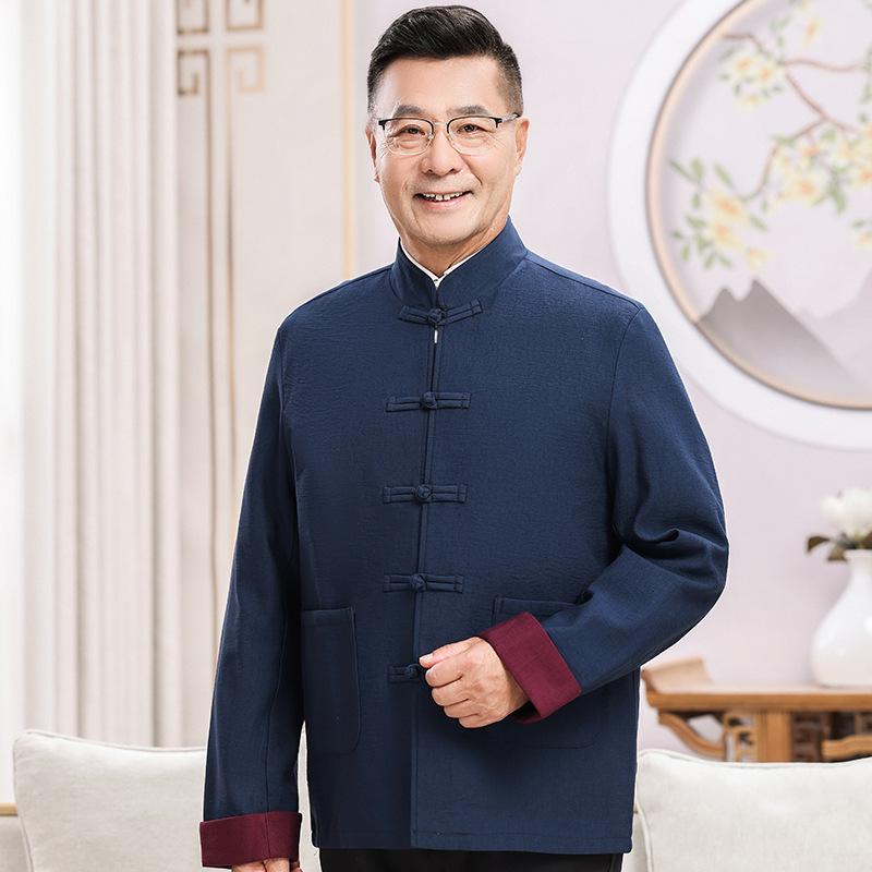 Retro Chinese Style Spring and Autumn New Men's Jacket Long-sleeved Jacket