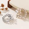 French Elegant Crystal Pearl Brooch Fashion Clothes Corsage Accessory For Women
