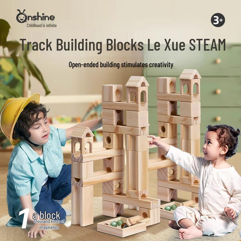 Onshine Wooden Marble Run Educational Building Blocks for Kids