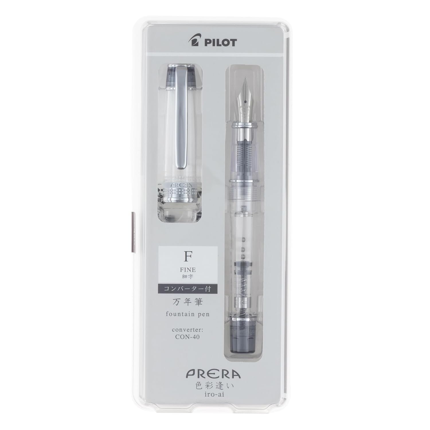 PILOT Fountain Pen Prela PRERA Colorful Encounter F Fine Transparent Black PFPR1TBF