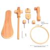 A25F-Embroidery Hoop Holder Adjustable Stand Hand Cross Stitch Versatile Beech Wood Rotatable Tool