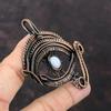 Evil Eye Blue Lace Agate Pendant Copper Wire Wrapped Jewelry Handmade Gemstone Pendant Evil Eye Jewelry Wire Pendant Copper Pendant For Gift
