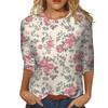 Women's Feather T-shirt Fashion Long Sleeve Round Neck Regular Top Weekend Print Floral Spring Autumn Outfit