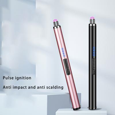 Encendedor de Arco de Carga a Prueba de Viento Popular Metal Pantalla Batería Encendedor Electrónico de Pulso Carga USB