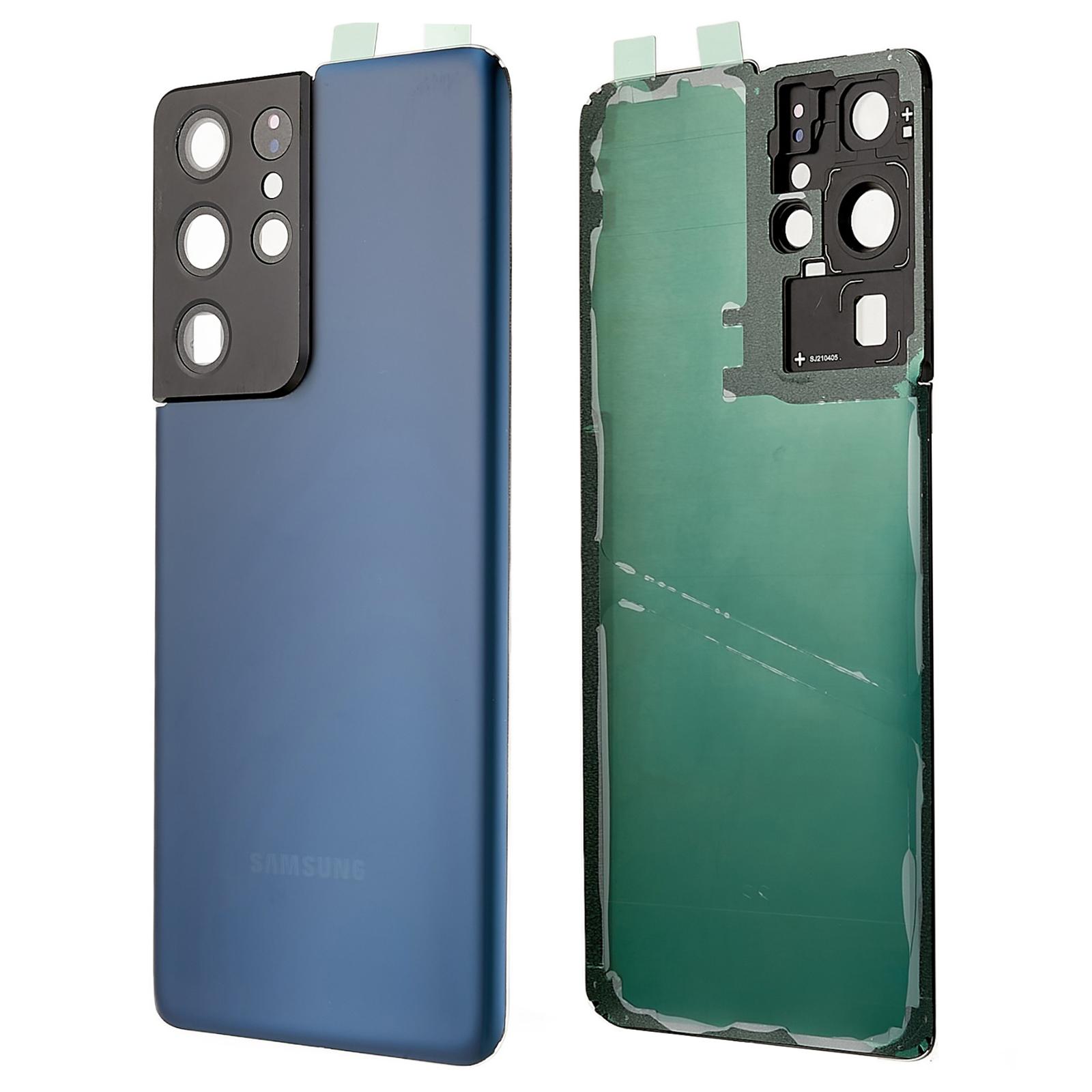 

Для Samsung Galaxy S21 Ultra 5G G998 Корпус батареї з клейкою наліпкою+Кришка об єктива камери Blue