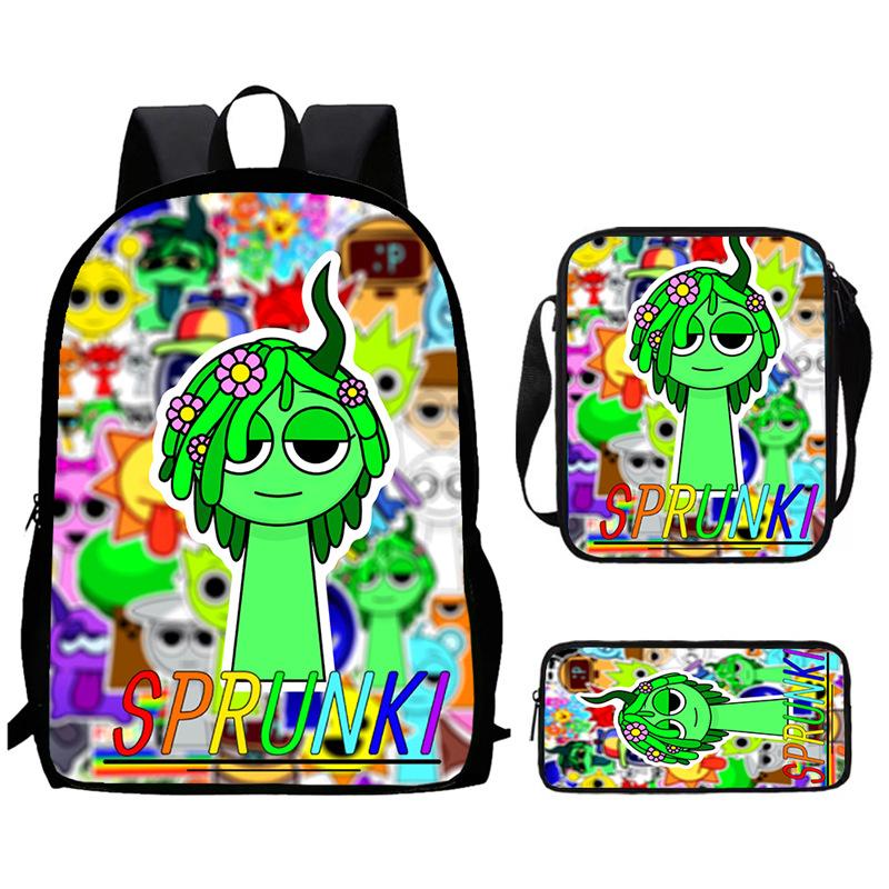 Sprunki Rhythm Box, Game Anime Backpack, Student Schoolbag, Computer Bag
