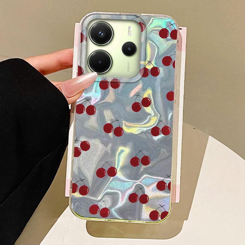 

Чехол для телефона Summer Fruit Red Cherry, чехол для Xiaomi Redmi Note 14 13 Pro 14C 13C 14T 13T A5 A4 A3 Pro, силиконовая задняя крышка Xiaomi 13T белый