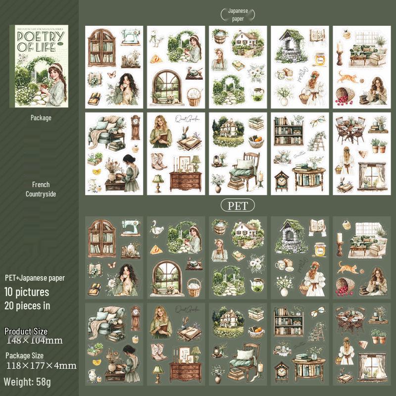 Ketchup Girl Poetic Life Sticker Book: 6 Styles, 20 Sheets of Girl-Themed Stickers