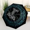 Thor's Hammer Viking Umbrella Cute Umbrella with Cute Design, Portable 3 Fold Compact Umbrella for Men & Women,S360