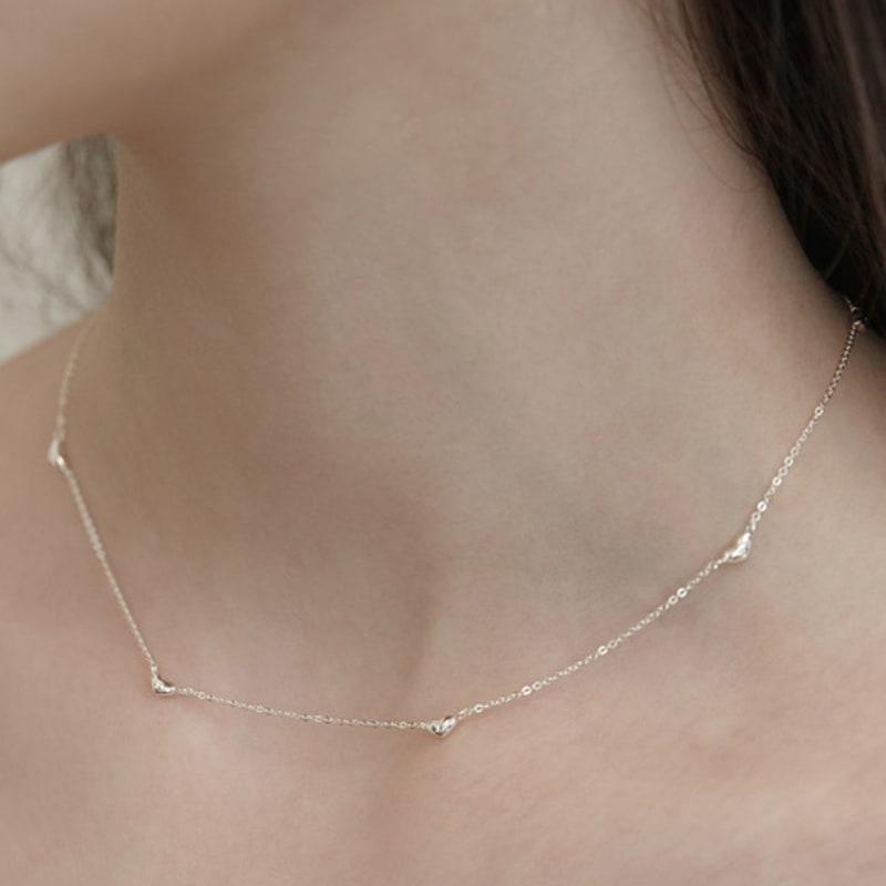 TATIANA (925 Silver) Petite Heart Link Necklace NZ2429