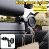 Car Headrest Hidden Hook 360-Degree Rotation Easy To Install Adjustable Hanger Rear Hook Cell Phone Holder Car Interior Organizer