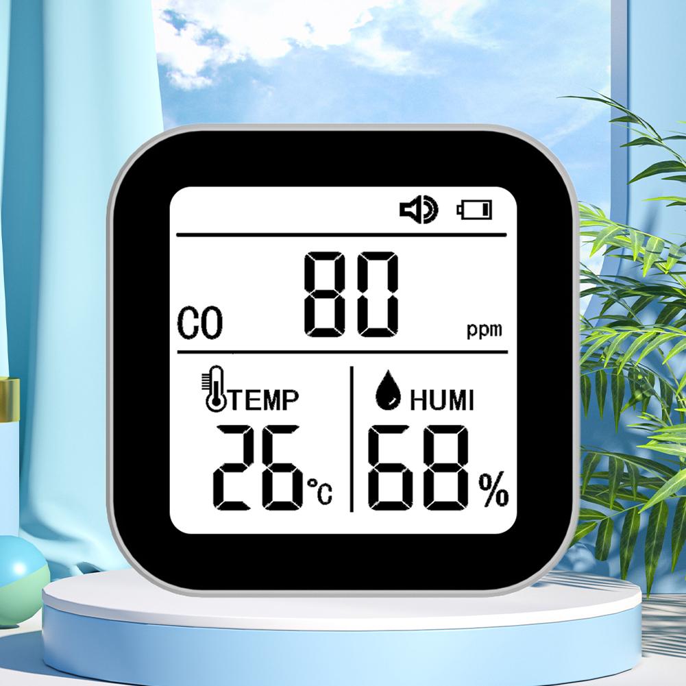 3-in-1 Portable Carbon Monoxide Detector Alarm Function CO Temp Humidity Detector CO Detector for Camping Travel Car RV Vehicle