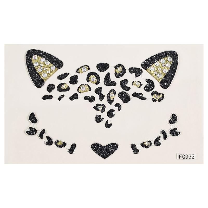 

1 шт. 3D акриловая наклейка для дрели, милые наклейки для лица кошки, шар, вечерние украшения для лица, алмазный маскарад, временные татуировки, наклейки FG332