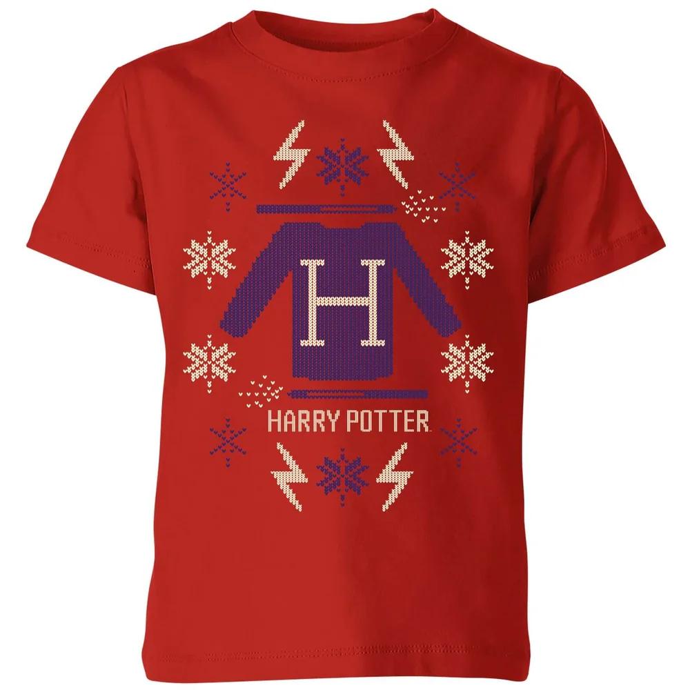 Harry Potter Christmas Sweater Kids  T-Shirt - Red - 3-4 Years 160