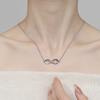Fashion Simple Stainless Steel Infinity Pendant Necklace for Women Classic Lucky Zircon Love You Forever Jewelry Birthday Gift