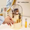 Grid Design Brush Organizer Multifunctional Dustproof Cosmetic Holder 360 Degree Rotatable Makeup Brush Lipstick Storage Box