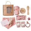 Newborn Gift Set Baby Full Moon Memorial Milestone Photo Props Non-toxic Customized Color Cotton Multifunction Rabbit Rattle Set