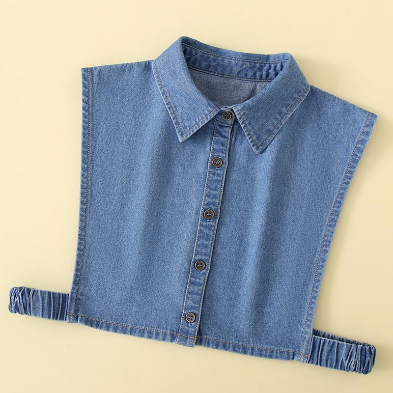 Versatile Women’s Washable Denim Dickey Faux Collar for Sweater