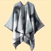 Foreign Trade New Product: European American Women's Autumn Winter Jacquard Warm Slit Shawl Scarf Cape Cross-border Hot Selling Dropshipping