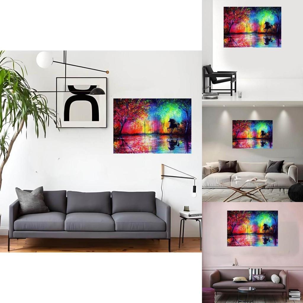 Canvas Horse Wall Art Animal Painting With Spray Technology For Home Decor