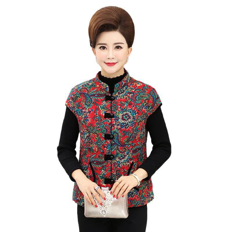 Warm Autumn/Winter Cotton Vest for Women Aged 60-80 - Grandma Style