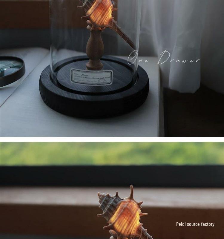 Handmade Ocean Island Retro Seashell & Conch Night Light for Mid-Autumn Festival