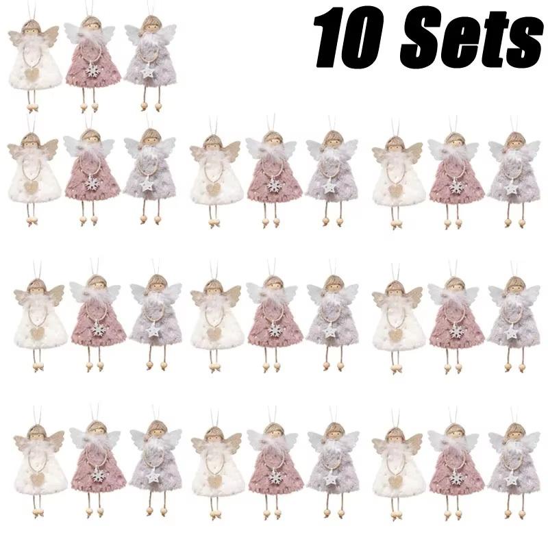 Christmas Decoration Angel Doll Pendant Plush Angel Pendant for Christmas Party New Year Birthday Party Wedding Decoration