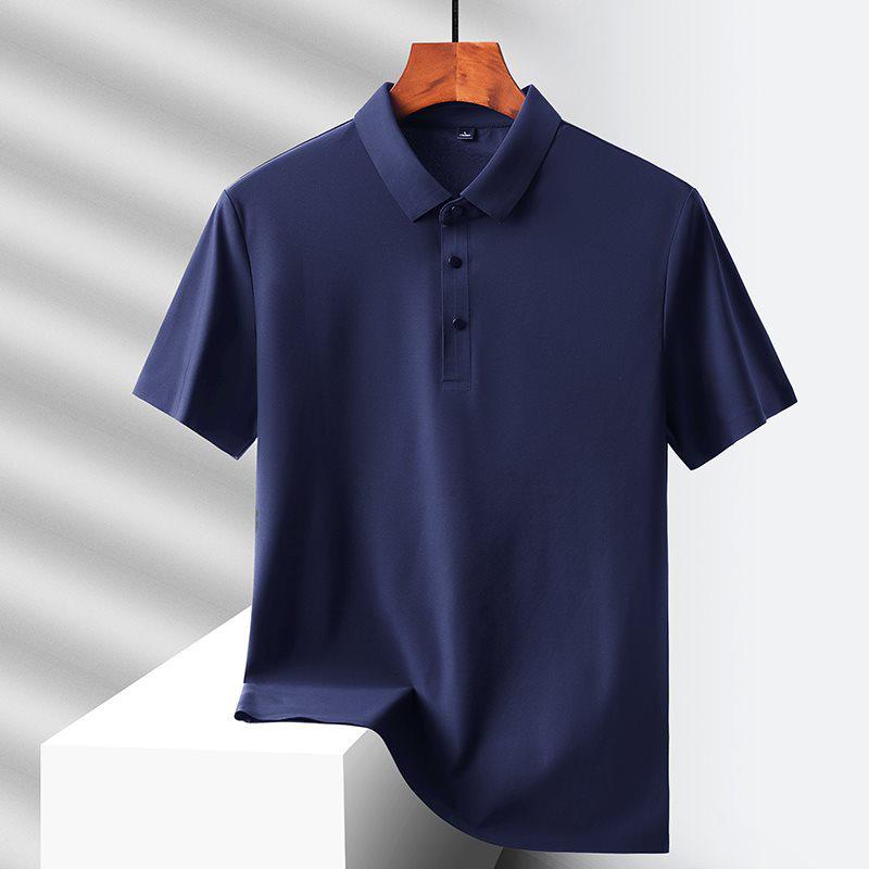 Men's Hot-Selling Ice Silk Short Sleeve Polo - Summer Style for Middle-Aged and Elderly Dads