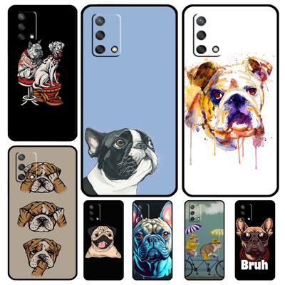 Funda Bulldog Inglés Pug Para OPPO A98 A78 A58 A18 A96 A76 A16 A15 A17 A77 A5 A9 A74 A94 A52 A72 A53S A54S A57S