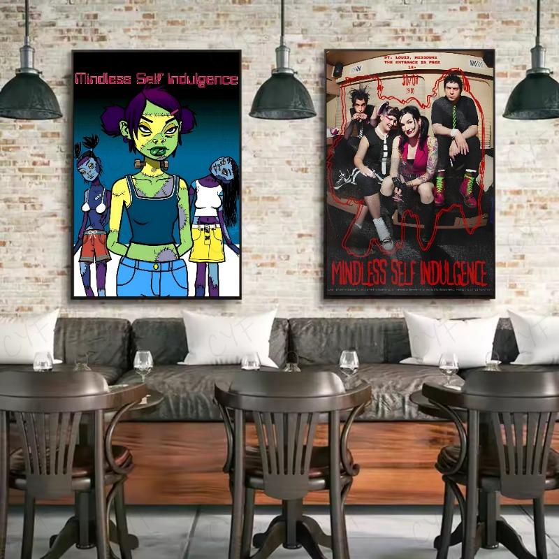 M-Mindless S-Self I-Indulgence Band Poster HD Art Sticky Wall Waterproof Home Living Room Bedroom Bar Aesthetic Decoration