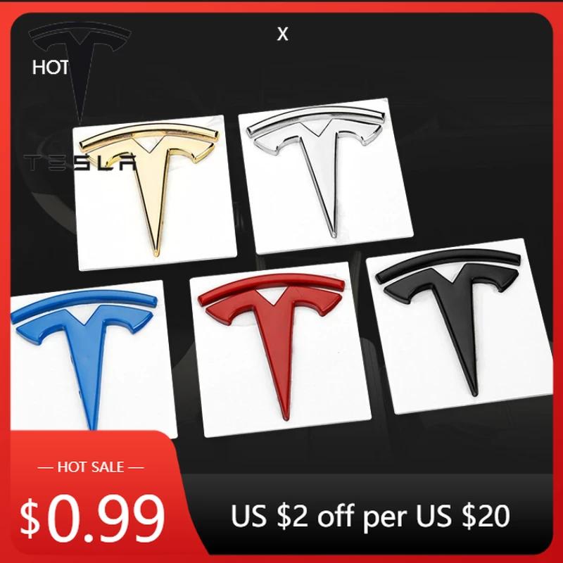 Car Sticker 2025 New Tesla 6X6.6CM Metal 3D Car Side Badge Rear Trunk Body Sticker Decal for Tesla ModelS ModelY ModelX Model3 C argento