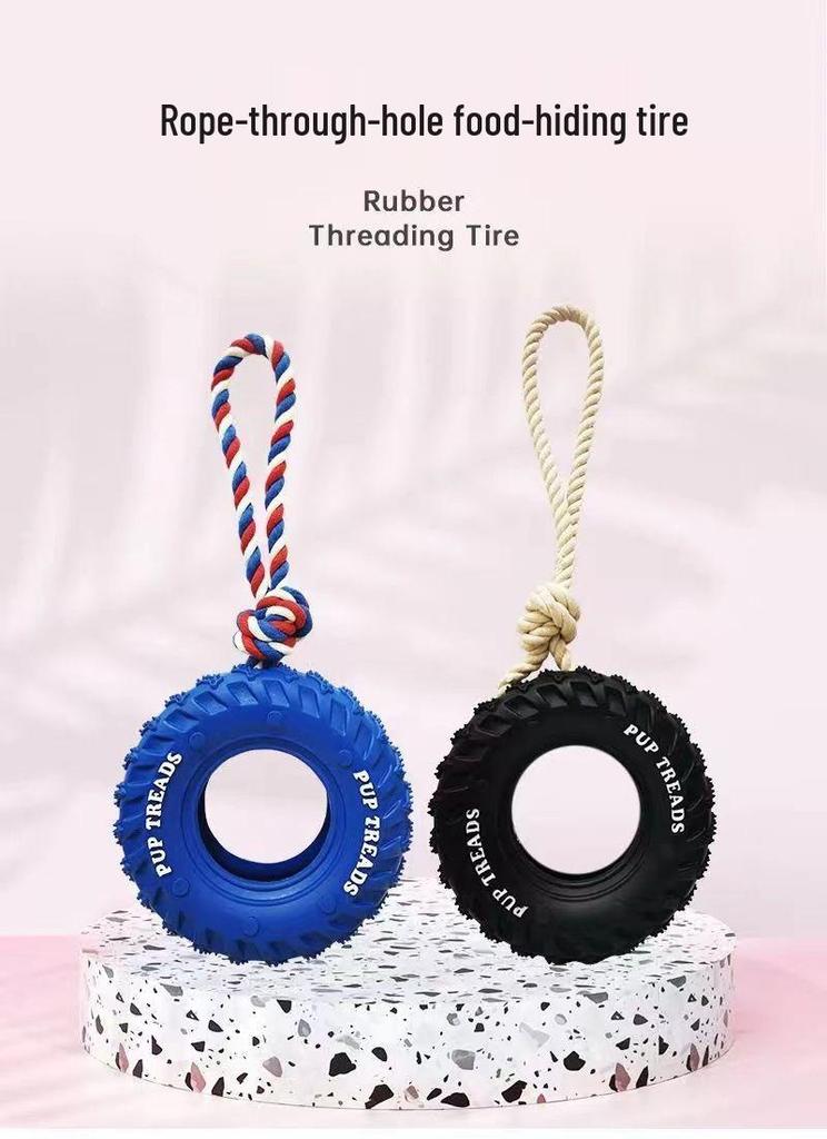 Pet Dog Toy: Durable Rubber Tire for Large Dogs - Interactive, Bite-Resistant, and Teething-Friendly