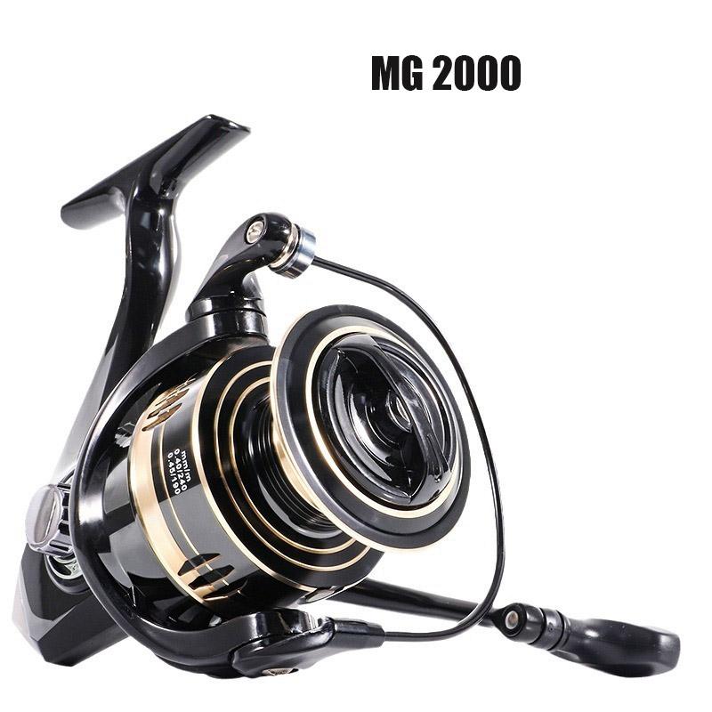 

Спиннинговая катушка Mavllos MG Скорость 5.2:1 Плавный Дальний Заброс Сверхпрочный для Крупной Рыбы Металлический Корпус с ЧПУ Двойные Подшипники Рыболовная Катушка MG 2000
