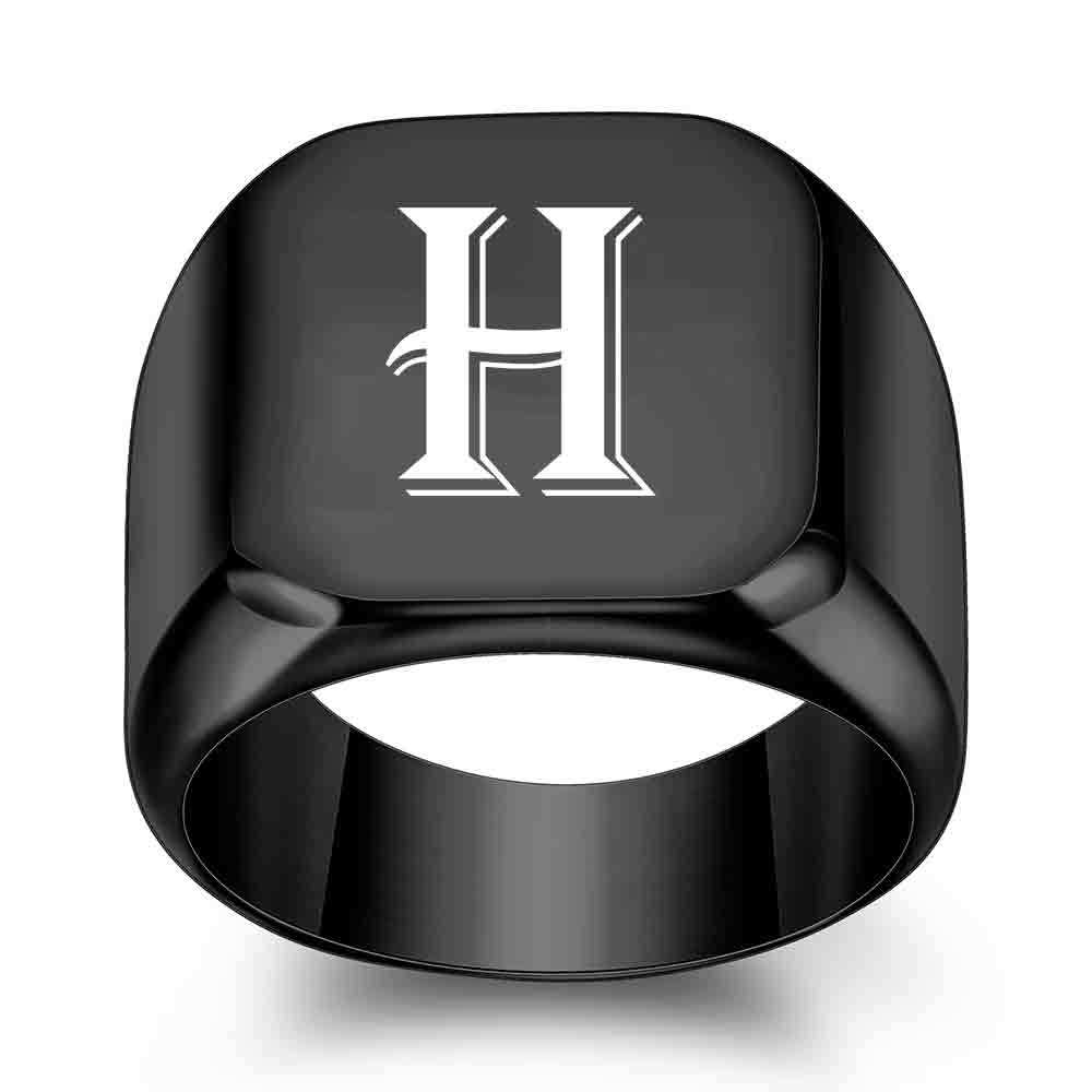1Pcs Personalised Initial Engrave A to Z Alphabet ring Stainless Steel Rings