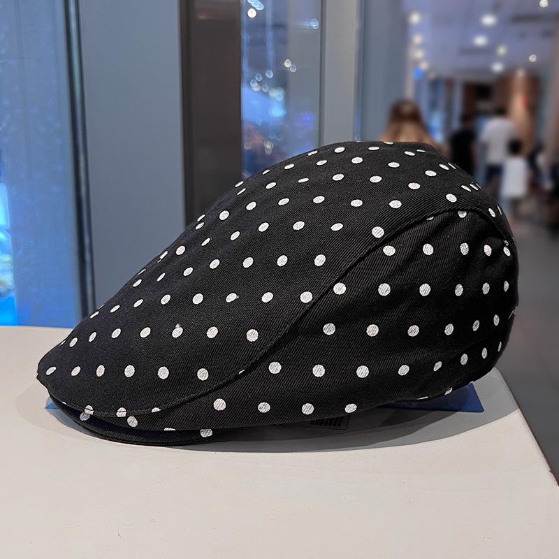Retro Dopamine Polka Dot Forward Hat Women's Spring and Autumn Versatile Face Small Fashion Versatile Sweet Painter Hat Cap