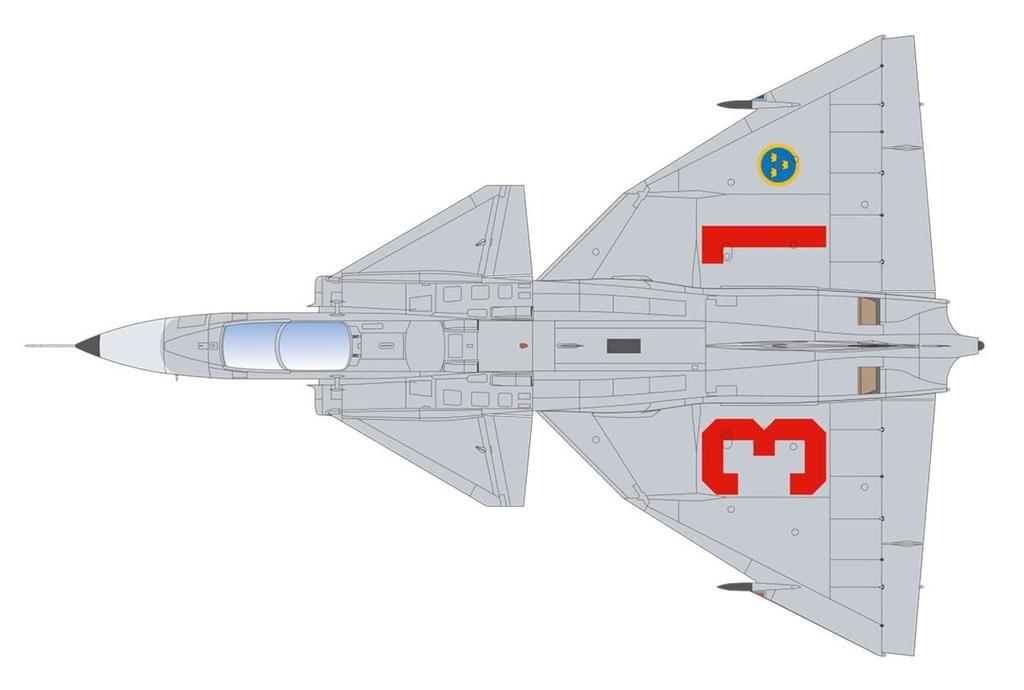 Swedish Air Force Interceptor JA37 Jagtvigen 17th Air Wing Plastic Model Molding Color Platts/Italeri 1/48 All-Weather TPA-15