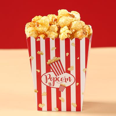 Rot-weiß gestreifte Popcorn-Papierbox, Snack-Tüten, Popcorn-Leckerli-Boxen für Zirkus, Karneval, Geburtstagsparty, Gastgeschenk, Babyparty-Dekor